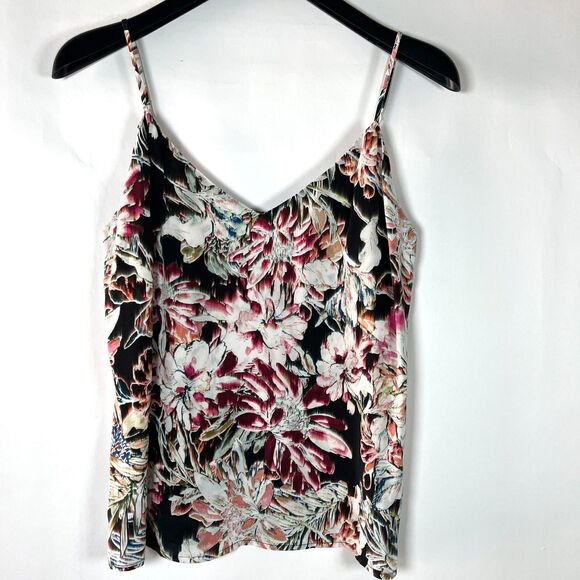 L'Agence 100% Silk Charmeuse Camisole Top Small Feminine Dark Floral Botanical - Picture 4 of 12